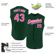Charger l'image dans la galerie, Custom Green Pink-White Authentic Sleeveless Baseball Jersey
