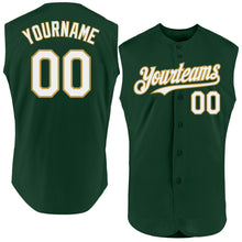 Laden Sie das Bild in den Galerie-Viewer, Custom Green White-Old Gold Authentic Sleeveless Baseball Jersey