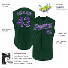Charger l'image dans la galerie, Custom Green Purple-Gray Authentic Sleeveless Baseball Jersey