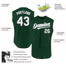 Charger l'image dans la galerie, Custom Green White-Gray Authentic Sleeveless Baseball Jersey