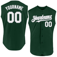 Charger l'image dans la galerie, Custom Green White-Gray Authentic Sleeveless Baseball Jersey