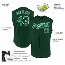 Charger l'image dans la galerie, Custom Green Kelly Green-White Authentic Sleeveless Baseball Jersey