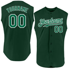 Charger l'image dans la galerie, Custom Green Kelly Green-White Authentic Sleeveless Baseball Jersey