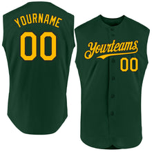 Charger l'image dans la galerie, Custom Green Gold-Black Authentic Sleeveless Baseball Jersey