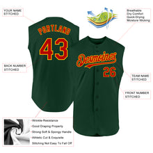 Charger l'image dans la galerie, Custom Green Red-Gold Authentic Sleeveless Baseball Jersey