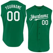 Laden Sie das Bild in den Galerie-Viewer, Custom Kelly Green White Authentic Sleeveless Baseball Jersey