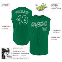 Load image into Gallery viewer, Custom Kelly Green White Authentic Sleeveless Baseball Jersey