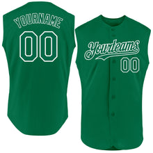 Load image into Gallery viewer, Custom Kelly Green White Authentic Sleeveless Baseball Jersey