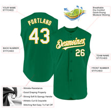 Laden Sie das Bild in den Galerie-Viewer, Custom Kelly Green White-Gold Authentic Sleeveless Baseball Jersey