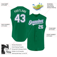 Laden Sie das Bild in den Galerie-Viewer, Custom Kelly Green White-Royal Authentic Sleeveless Baseball Jersey