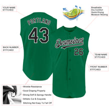 Charger l'image dans la galerie, Custom Kelly Green Black-White Authentic Sleeveless Baseball Jersey