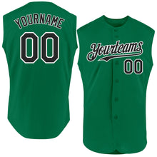 Charger l'image dans la galerie, Custom Kelly Green Black-White Authentic Sleeveless Baseball Jersey