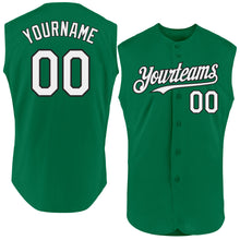 Charger l'image dans la galerie, Custom Kelly Green White-Black Authentic Sleeveless Baseball Jersey