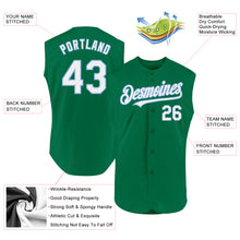Charger l'image dans la galerie, Custom Kelly Green White-Light Blue Authentic Sleeveless Baseball Jersey