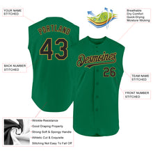 Charger l'image dans la galerie, Custom Kelly Green Black-Old Gold Authentic Sleeveless Baseball Jersey