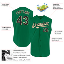 Charger l'image dans la galerie, Custom Kelly Green Black-Cream Authentic Sleeveless Baseball Jersey