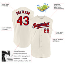 Laden Sie das Bild in den Galerie-Viewer, Custom Cream Red-Navy Authentic Sleeveless Baseball Jersey