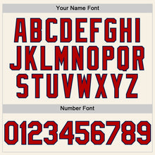 Laden Sie das Bild in den Galerie-Viewer, Custom Cream Red-Navy Authentic Sleeveless Baseball Jersey