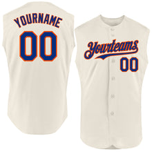 Charger l'image dans la galerie, Custom Cream Royal-Orange Authentic Sleeveless Baseball Jersey