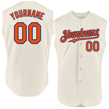 Charger l'image dans la galerie, Custom Cream Orange-Royal Authentic Sleeveless Baseball Jersey