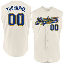 Charger l'image dans la galerie, Custom Cream Royal-Gold Authentic Sleeveless Baseball Jersey