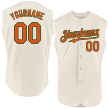 Charger l'image dans la galerie, Custom Cream Orange-Kelly Green Authentic Sleeveless Baseball Jersey