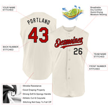 Laden Sie das Bild in den Galerie-Viewer, Custom Cream Red-Black Authentic Sleeveless Baseball Jersey