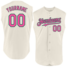 Charger l'image dans la galerie, Custom Cream Pink-Kelly Green Authentic Sleeveless Baseball Jersey