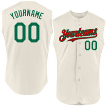 Charger l'image dans la galerie, Custom Cream Kelly Green-Red Authentic Sleeveless Baseball Jersey