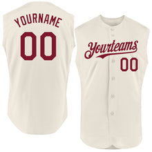 Charger l'image dans la galerie, Custom Cream Crimson Authentic Sleeveless Baseball Jersey