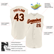Laden Sie das Bild in den Galerie-Viewer, Custom Cream Brown-Orange Authentic Sleeveless Baseball Jersey