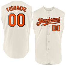 Laden Sie das Bild in den Galerie-Viewer, Custom Cream Orange-Black Authentic Sleeveless Baseball Jersey