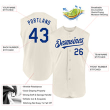 Laden Sie das Bild in den Galerie-Viewer, Custom Cream Royal Authentic Sleeveless Baseball Jersey
