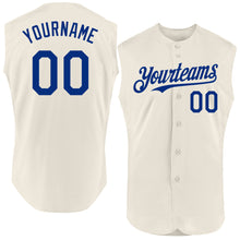 Laden Sie das Bild in den Galerie-Viewer, Custom Cream Royal Authentic Sleeveless Baseball Jersey