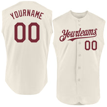 Charger l'image dans la galerie, Custom Cream Burgundy Authentic Sleeveless Baseball Jersey