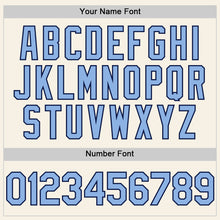 Laden Sie das Bild in den Galerie-Viewer, Custom Cream Light Blue-Navy Authentic Sleeveless Baseball Jersey