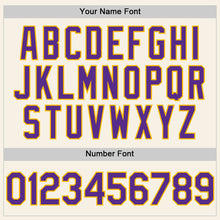 Charger l'image dans la galerie, Custom Cream Purple-Gold Authentic Sleeveless Baseball Jersey