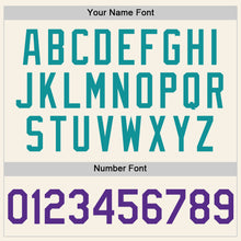 Charger l'image dans la galerie, Custom Cream Purple-Teal Authentic Sleeveless Baseball Jersey