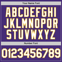 Charger l'image dans la galerie, Custom Purple White-Gold Authentic Sleeveless Baseball Jersey