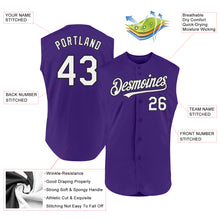 Charger l'image dans la galerie, Custom Purple White-Black Authentic Sleeveless Baseball Jersey