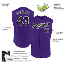 Charger l'image dans la galerie, Custom Purple Black-White Authentic Sleeveless Baseball Jersey