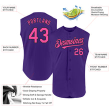 Charger l'image dans la galerie, Custom Purple Pink-Black Authentic Sleeveless Baseball Jersey