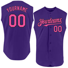 Charger l'image dans la galerie, Custom Purple Pink-Black Authentic Sleeveless Baseball Jersey