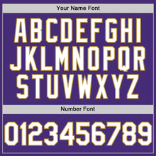 Charger l'image dans la galerie, Custom Purple White-Old Gold Authentic Sleeveless Baseball Jersey