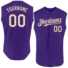 Laden Sie das Bild in den Galerie-Viewer, Custom Purple Cream Authentic Sleeveless Baseball Jersey