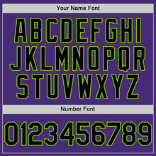 Laden Sie das Bild in den Galerie-Viewer, Custom Purple Black-Neon Green Authentic Sleeveless Baseball Jersey