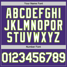 Charger l'image dans la galerie, Custom Purple White-Neon Green Authentic Sleeveless Baseball Jersey