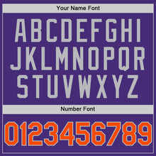 Laden Sie das Bild in den Galerie-Viewer, Custom Purple Orange-Gray Authentic Sleeveless Baseball Jersey