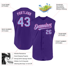 Charger l'image dans la galerie, Custom Purple Light Blue-Pink Authentic Sleeveless Baseball Jersey