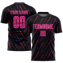 Laden Sie das Bild in den Galerie-Viewer, Custom Black Pink-Orange Sublimation Soccer Uniform Jersey